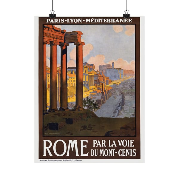 1828760275238014824_2048.jpeg Rome via the Mont-Cenis Route - Géo Dorival (1920) - Vintage Travel Poster Print