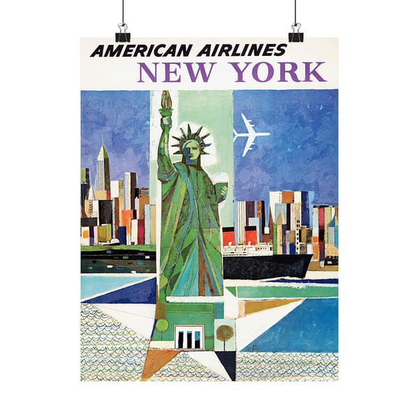 18353964502700547621_2048.jpeg American Airlines - New York - Webber (1964) - Vintage Travel Poster Print