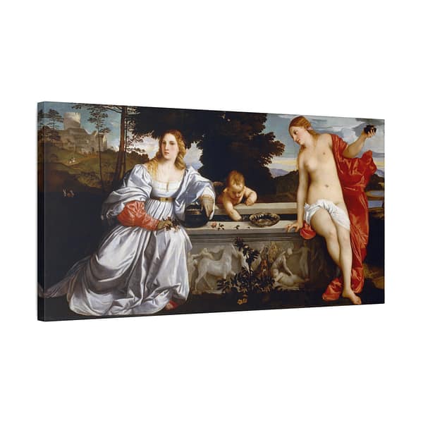 18366670490329849032_2048.jpeg Sacred and Profane Love - Titian (c. 1514) - Renaissance Canvas Print