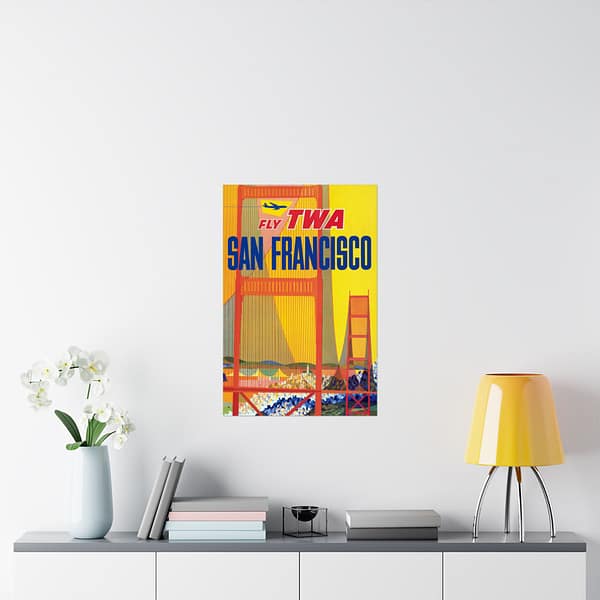18381703809318397832_2048.jpeg Fly TWA - San Francisco - David Klein (1957) - Vintage Travel Poster Print