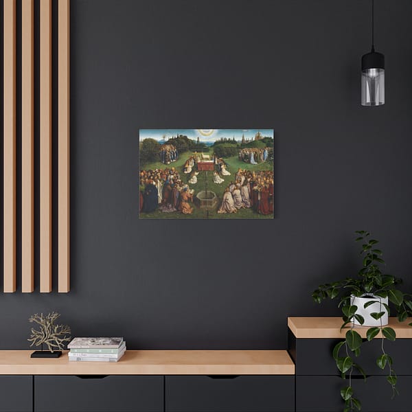 1994042025208204932_2048.jpeg The Ghent Altarpiece - Adoration of the Mystic Lamb Panel (c. 1432) - Medieval Canvas Print