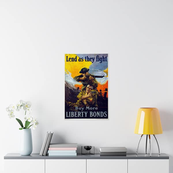 2061826402092705749_2048.jpeg Lend as They Fight - Buy More Liberty Bonds - Sidney H. Riesenberg (1918) - Patriotic WWI Poster Print