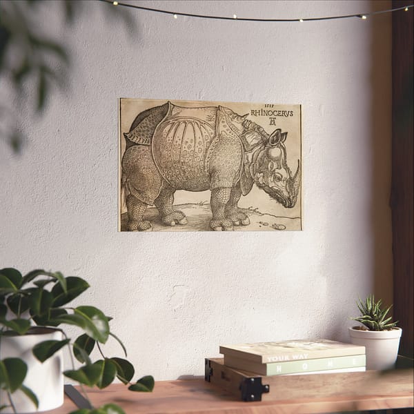 209684884428230477_2048.jpeg Rhinoceros - Albrecht Dürer (1515) - Renaissance Poster Print