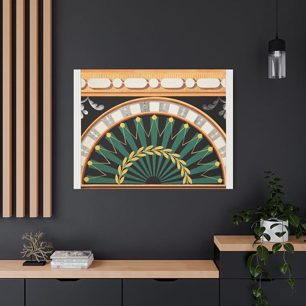 2268137556812791049_2048.jpeg Ornamental Design of a Laurel Wreath Surrounding a Black Sun (c.1810) - Art Deco Canvas Print