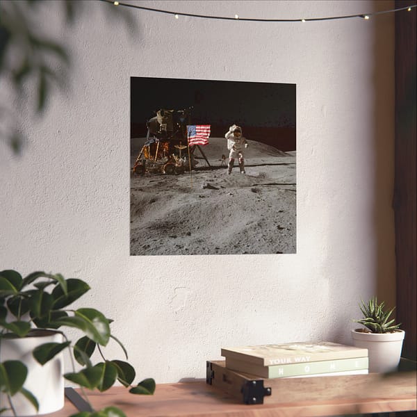 228561437067504643_2048.jpeg Astronaut John W. Young on the Moon - Apollo 16 Mission - NASA (1972) - Space Age Poster Print