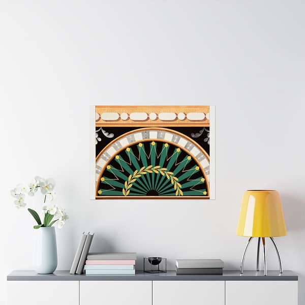 2350673352532745602_2048.jpeg Ornamental Design of a Laurel Wreath Surrounding a Black Sun (c.1810) - Art Deco Poster Print