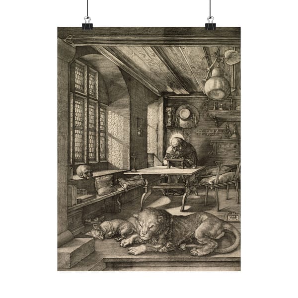 2385440010571283265_2048.jpeg Saint Jerome in His Study - Albrecht Dürer (1514) - Renaissance Poster Print