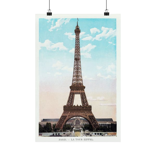 2426452679171648268_2048.jpeg View of the Eiffel Tower in Paris (c. 1900-1930) - Vintage Travel Poster Print