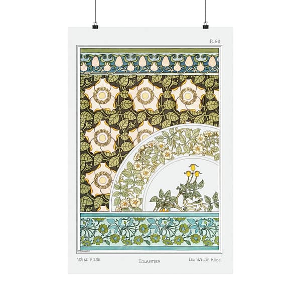 2555124443980726335_2048.jpeg Églantier (Wild Rose) from La Plante et ses Applications Ornementales - Maurice Pillard Verneuil (1896) - Art Nouveau Poster Print