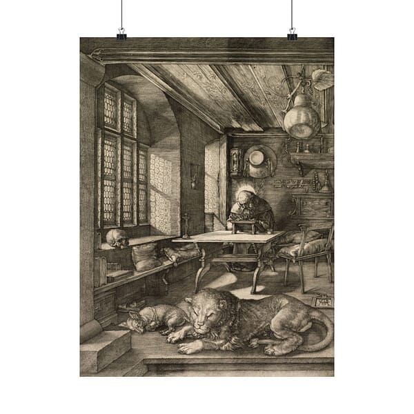 2572344196434982340_2048.jpeg Saint Jerome in His Study - Albrecht Dürer (1514) - Renaissance Poster Print