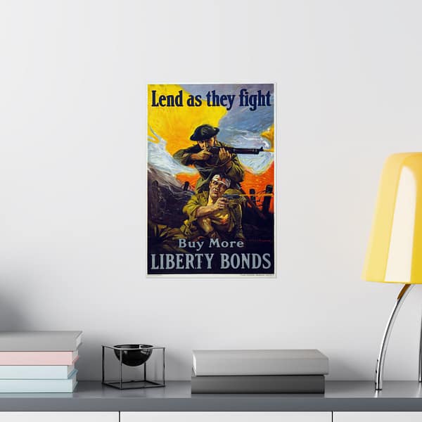 2584912653546659935_2048.jpeg Lend as They Fight - Buy More Liberty Bonds - Sidney H. Riesenberg (1918) - Patriotic WWI Poster Print