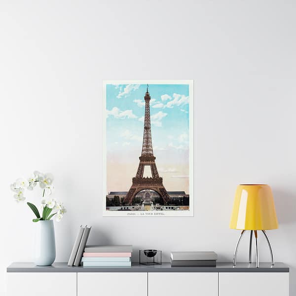 2727762031072890973_2048.jpeg View of the Eiffel Tower in Paris (c. 1900-1930) - Vintage Travel Poster Print
