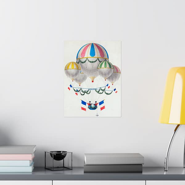2943484653880729554_2048.jpeg French Flag Decorated Group of Air Balloons Harnessed Together - Leon Benett (1917) - Vintage Art Poster Print