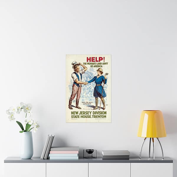 3037259604345971513_2048.jpeg Help! The Woman's Land Army of America, New Jersey Division - C.D. Gibson (1918) - Patriotic WWI Poster Print