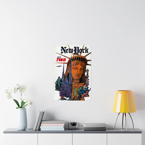 3071678330816946977_2048.jpeg New York - Fly TWA - David Klein (1970) - Vintage Travel Poster Print