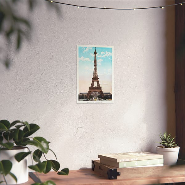 309036383281495666_2048.jpeg View of the Eiffel Tower in Paris (c. 1900-1930) - Vintage Travel Poster Print