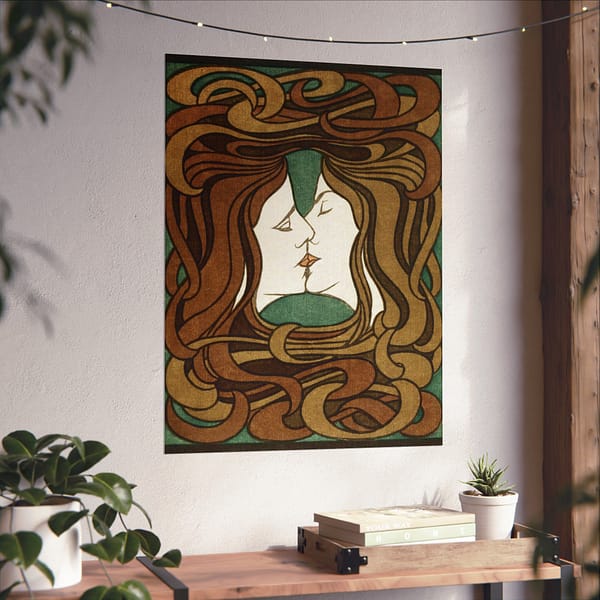3140762358324354315_2048.jpeg The Kiss - Peter Behrens (1898) - Art Nouveau Poster Print