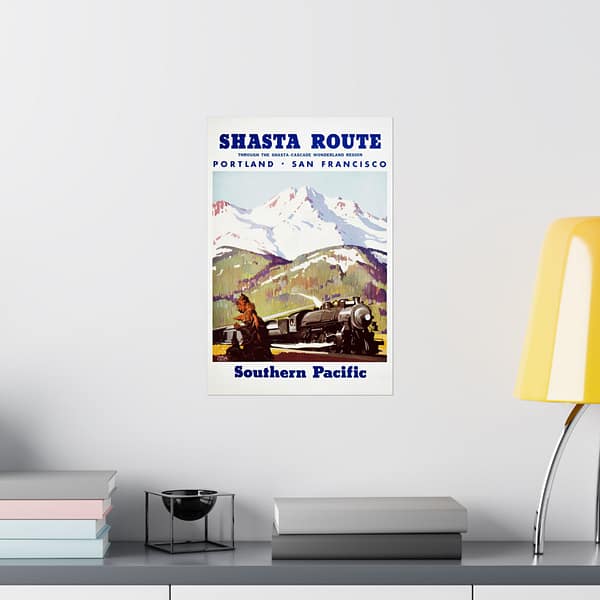 3289046847037716576_2048.jpeg Shasta Route Through the Shasta-Cascade Wonderland Region - Southern Pacific - Maurice Logan (1950) - Vintage Travel Poster Print