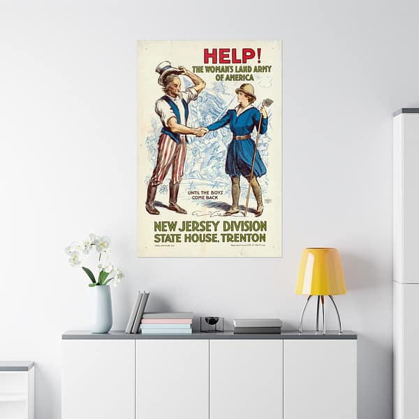 3329961279287108328_2048.jpeg Help! The Woman's Land Army of America, New Jersey Division - C.D. Gibson (1918) - Patriotic WWI Poster Print