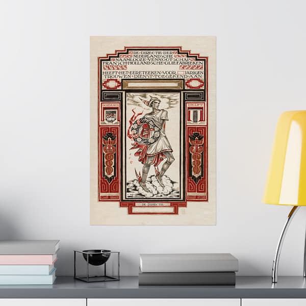 3467389702758097742_2048.jpeg Diploma for Loyal Service at Calvé-Delft - Richard Roland Holst (1924) - Art Deco Poster Print