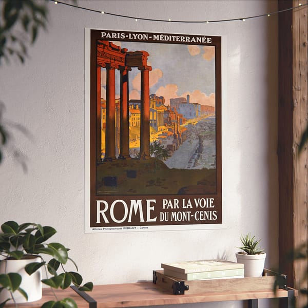 3472824474610117134_2048.jpeg Rome via the Mont-Cenis Route - Géo Dorival (1920) - Vintage Travel Poster Print