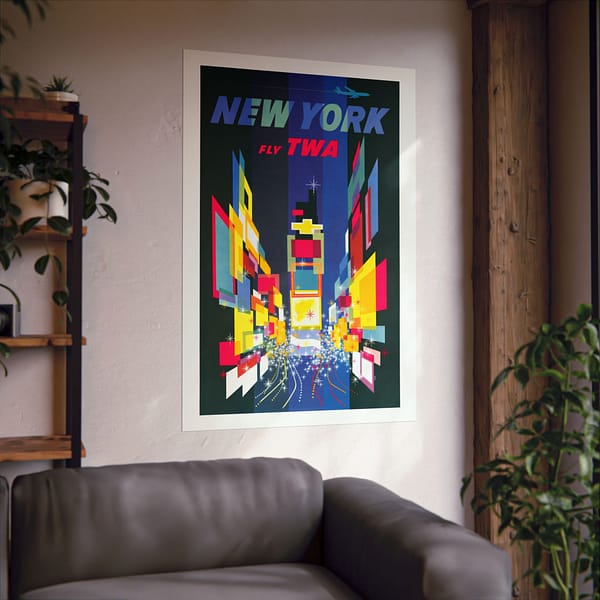 3508626993568870595_2048.jpeg New York - Fly TWA - David Klein (1956) - Vintage Travel Poster Print