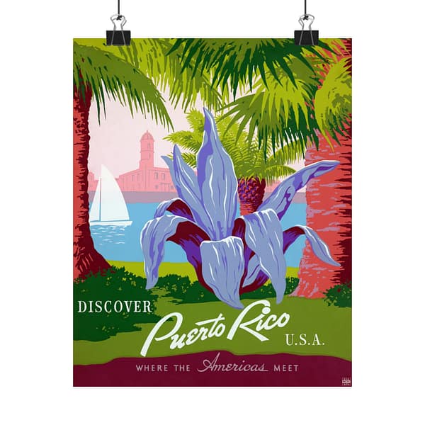 3568891708089833105_2048.jpeg Discover Puerto Rico U.S.A. - Where the Americas Meet - Frank S. Nicholson (c. 1936-40) - Vintage Travel Poster Print