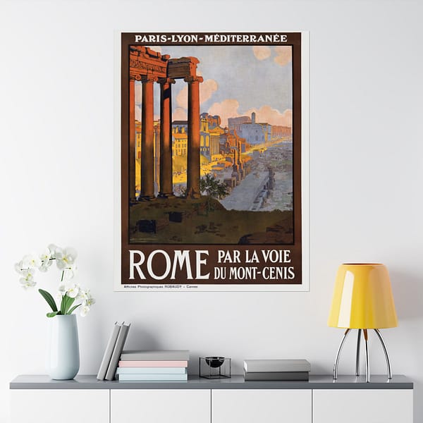 3718744587770541479_2048.jpeg Rome via the Mont-Cenis Route - Géo Dorival (1920) - Vintage Travel Poster Print