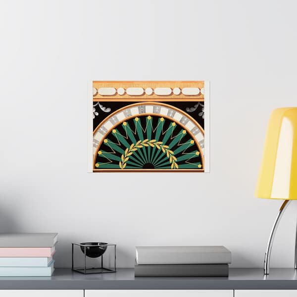 3743452771410600899_2048.jpeg Ornamental Design of a Laurel Wreath Surrounding a Black Sun (c.1810) - Art Deco Poster Print