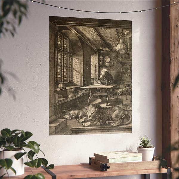 3817781670442276941_2048.jpeg Saint Jerome in His Study - Albrecht Dürer (1514) - Renaissance Poster Print