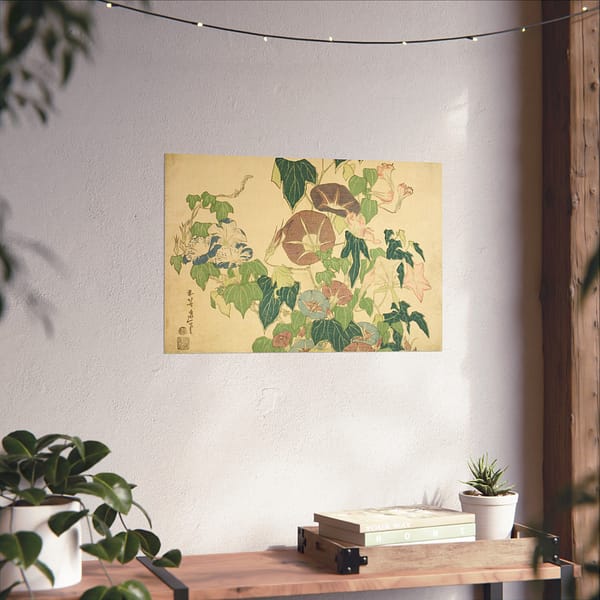 3896828495336371754_2048.jpeg Morning Glories and Tree Frog - Katsushika Hokusai (c. 1833-34) - Japanese Woodblock Poster Print