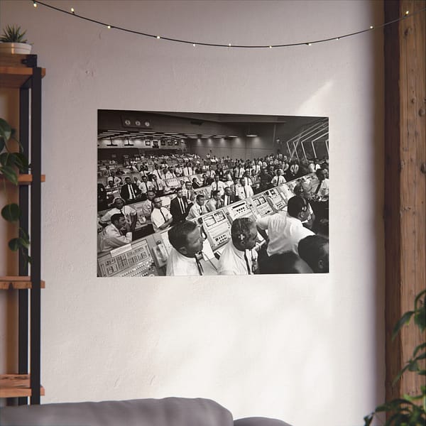 390075945801640249_2048.jpeg Kennedy Space Center Mission Control during Apollo 11 Launch - NASA (1969) - Space Age Poster Print