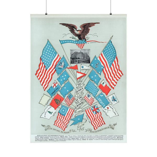 3998059423996202511_2048.jpeg The Flags of the Union - George Franklin Cram and Eugene Murray-Aaron (1901) - Patriotic Poster Print