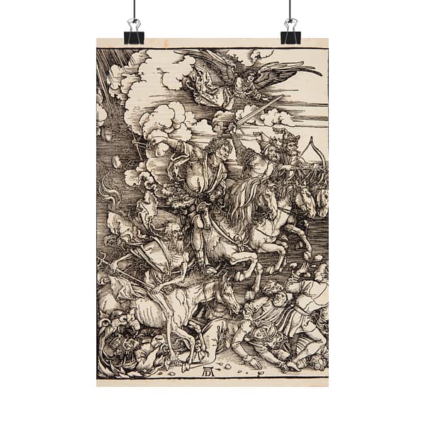 4033421596361365871_2048.jpeg The Four Horsemen of the Apocalypse - Albrecht Dürer (1498) - Renaissance Poster Print