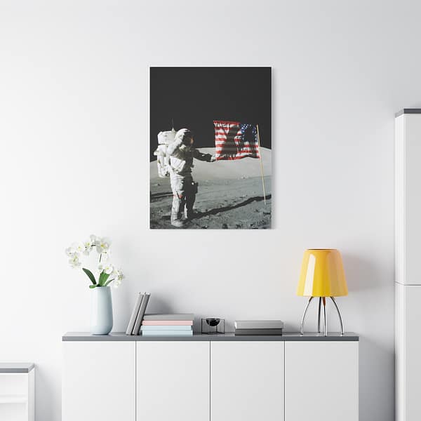 4053966232603495372_2048.jpeg Astronaut Eugene A. Cernan on the Moon - Apollo 17 Mission - NASA (1972) - Space Age Canvas Print