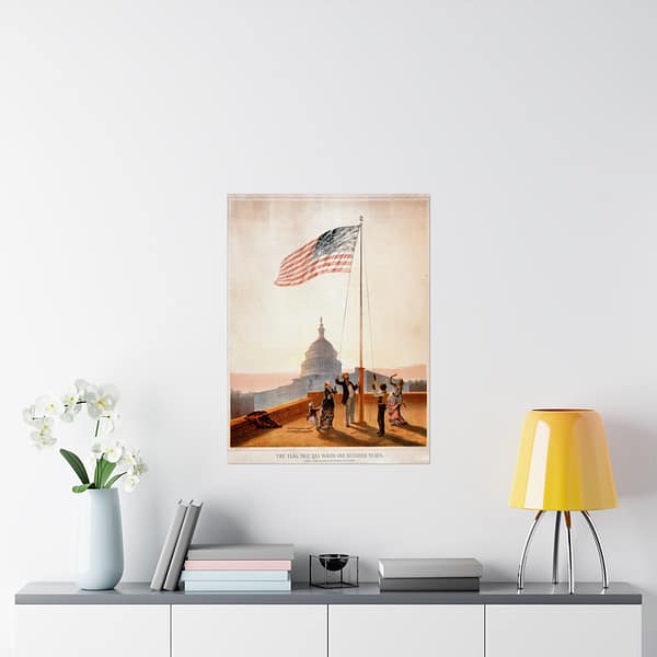 4083892922949546541_2048.jpeg The Flag That Waved One Hundred Years - E.P. & L. Restein (1876) - Patriotic Poster Print
