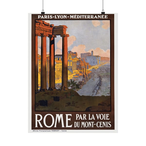 4100504583518716411_2048.jpeg Rome via the Mont-Cenis Route - Géo Dorival (1920) - Vintage Travel Poster Print