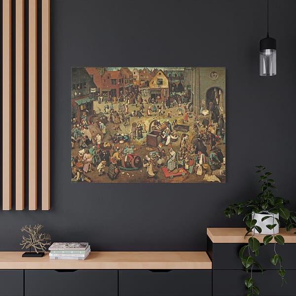 4188523879798965145_2048.jpeg The Fight Between Carnival and Lent - Pieter Bruegel the Elder (1559) - Renaissance Canvas Print