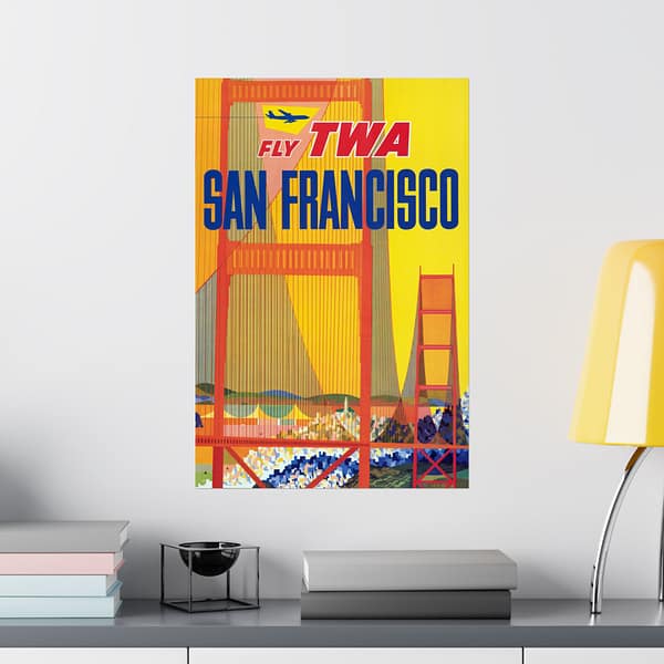 4250259218996831692_2048.jpeg Fly TWA - San Francisco - David Klein (1957) - Vintage Travel Poster Print