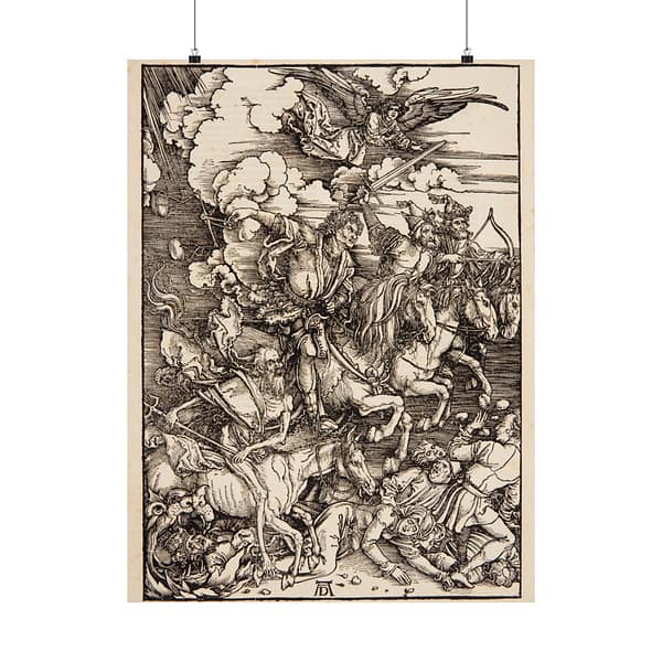 4271685638795917367_2048.jpeg The Four Horsemen of the Apocalypse - Albrecht Dürer (1498) - Renaissance Poster Print