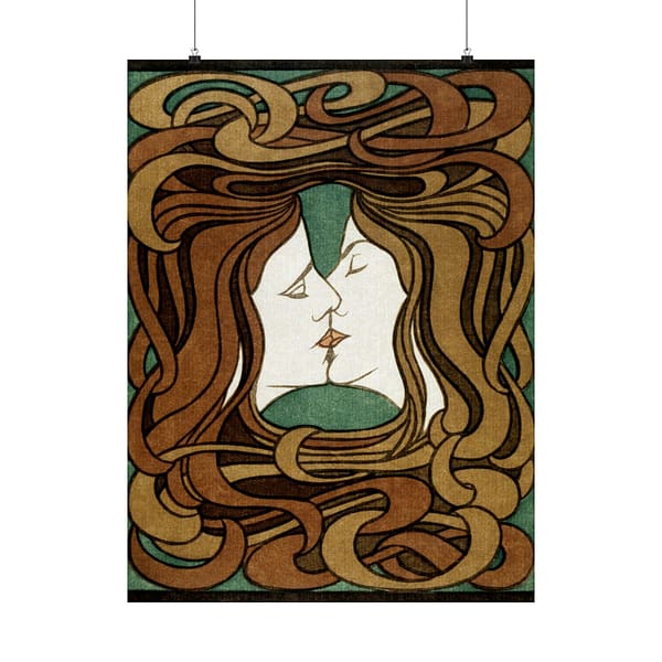 4347431016515286576_2048.jpeg The Kiss - Peter Behrens (1898) - Art Nouveau Poster Print