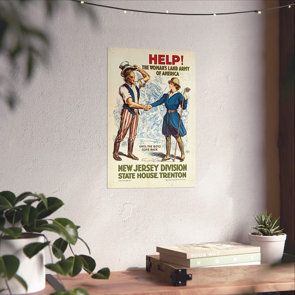 4497825660471290205_2048.jpeg Help! The Woman's Land Army of America, New Jersey Division - C.D. Gibson (1918) - Patriotic WWI Poster Print