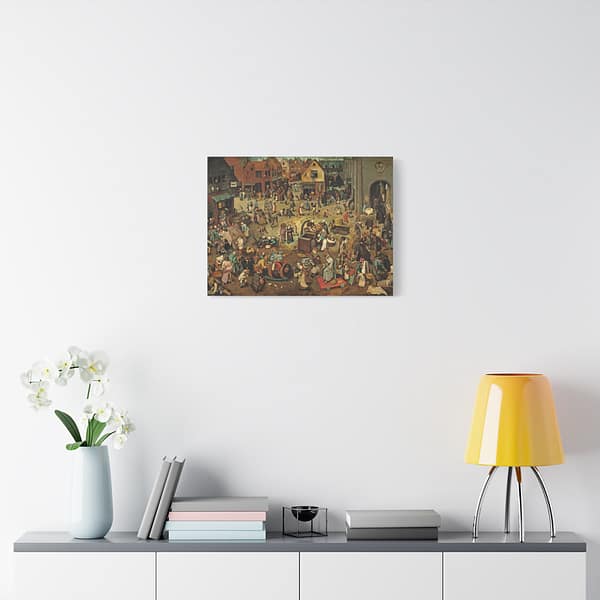 4946018285587310693_2048.jpeg The Fight Between Carnival and Lent - Pieter Bruegel the Elder (1559) - Renaissance Canvas Print