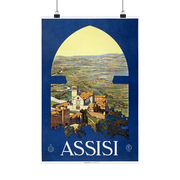 5048869787698998368_2048.jpeg Assisi, Italy - ENIT Italian National Tourist Board - Vittorio Grassi (c. 1920) - Vintage Travel Poster Print