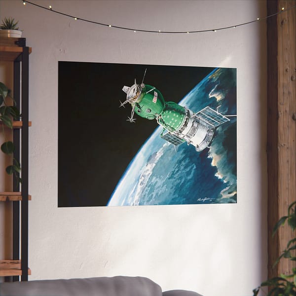 511461635992229682_2048.jpeg The Soyuz 19 ASTP Spacecraft - NASA, Paul Fjeld (1975) - Space Age Poster Print