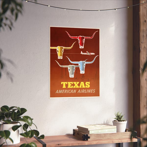 5143646107878836973_2048.jpeg Texas - American Airlines - Martin D. Glanzman & Joseph Charles Parker (1953) - Vintage Travel Poster Print