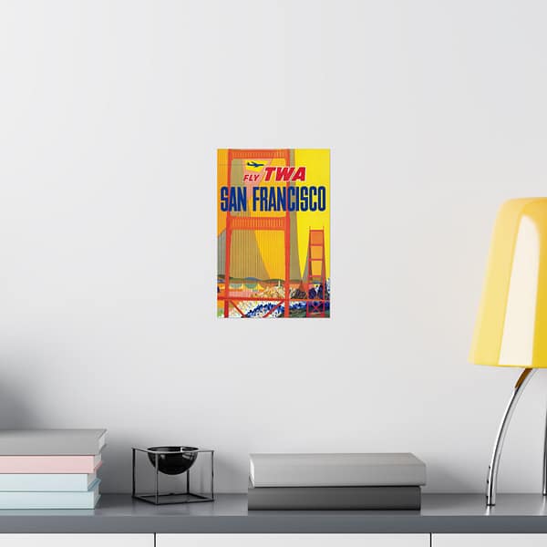 5258747089930175693_2048.jpeg Fly TWA - San Francisco - David Klein (1957) - Vintage Travel Poster Print
