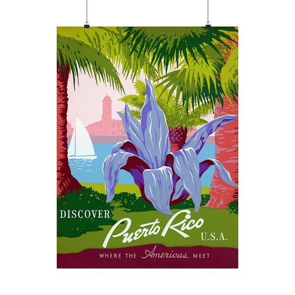 5261437887926386554_2048.jpeg Discover Puerto Rico U.S.A. - Where the Americas Meet - Frank S. Nicholson (c. 1936-40) - Vintage Travel Poster Print