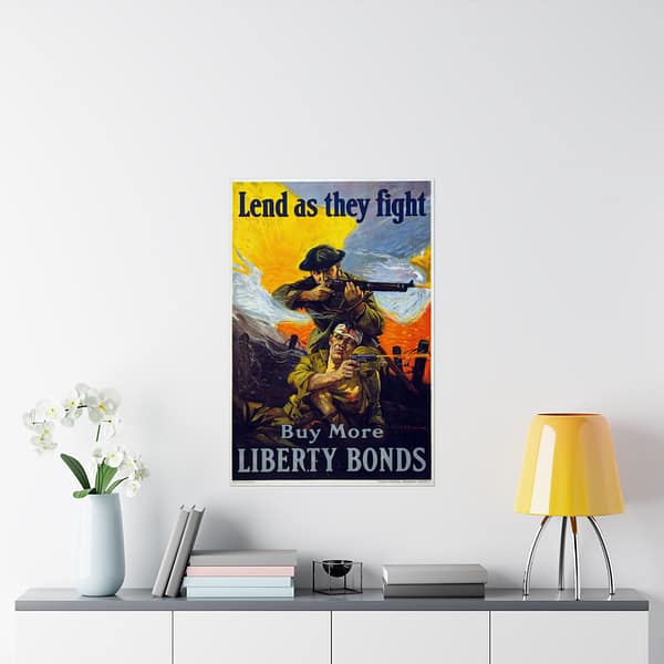 5306399367347664582_2048.jpeg Lend as They Fight - Buy More Liberty Bonds - Sidney H. Riesenberg (1918) - Patriotic WWI Poster Print