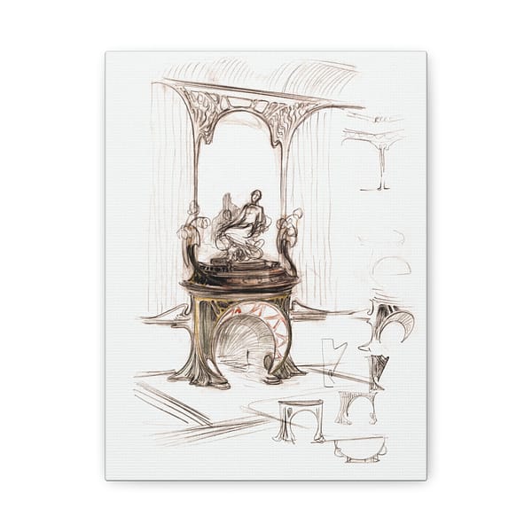 5326963150243883152_2048.jpeg Sketch for a Fireplace - Alphonse Mucha - Art Nouveau Canvas Print